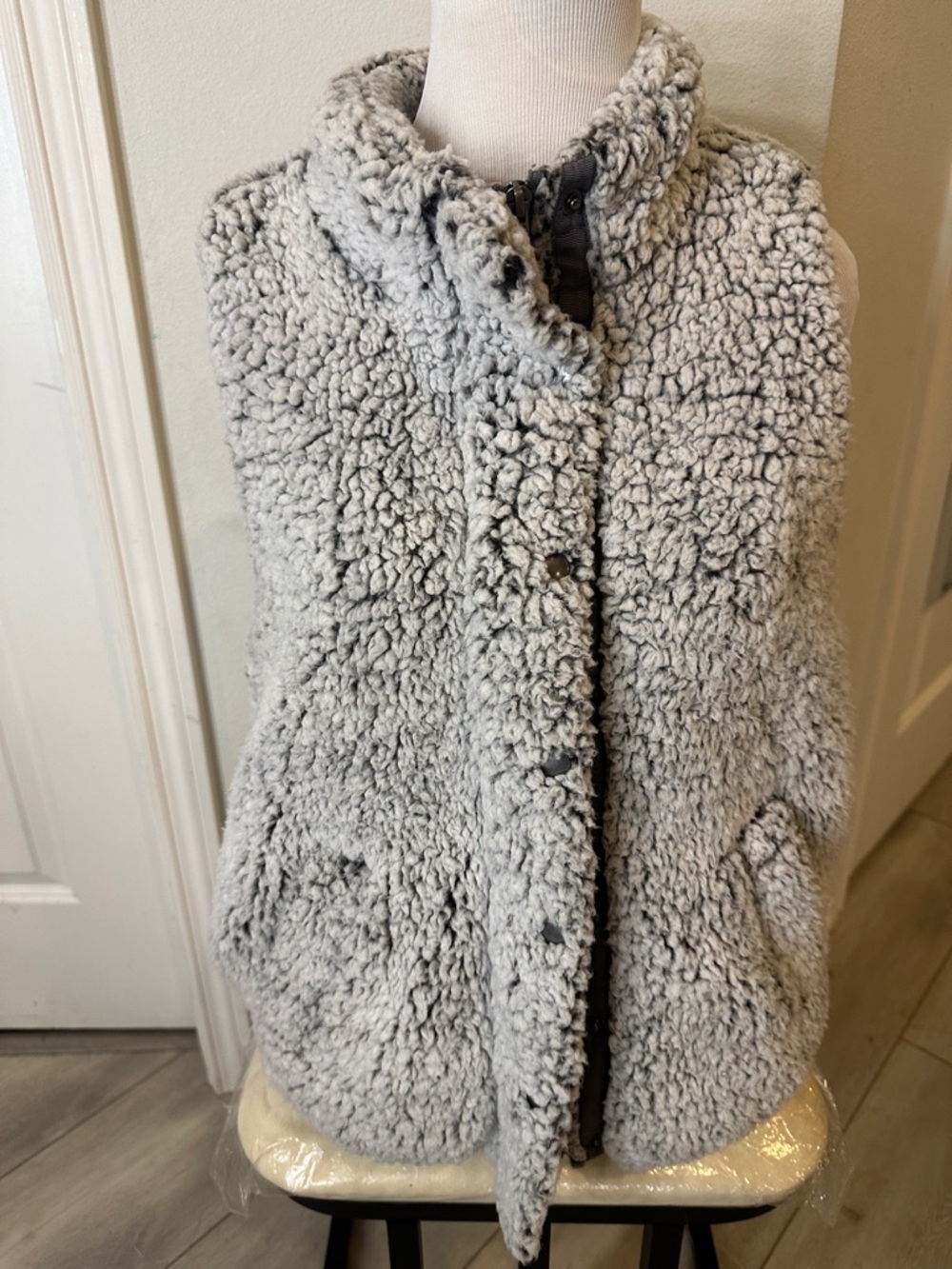 Thread & Supply Light Gray Sherpa Vest